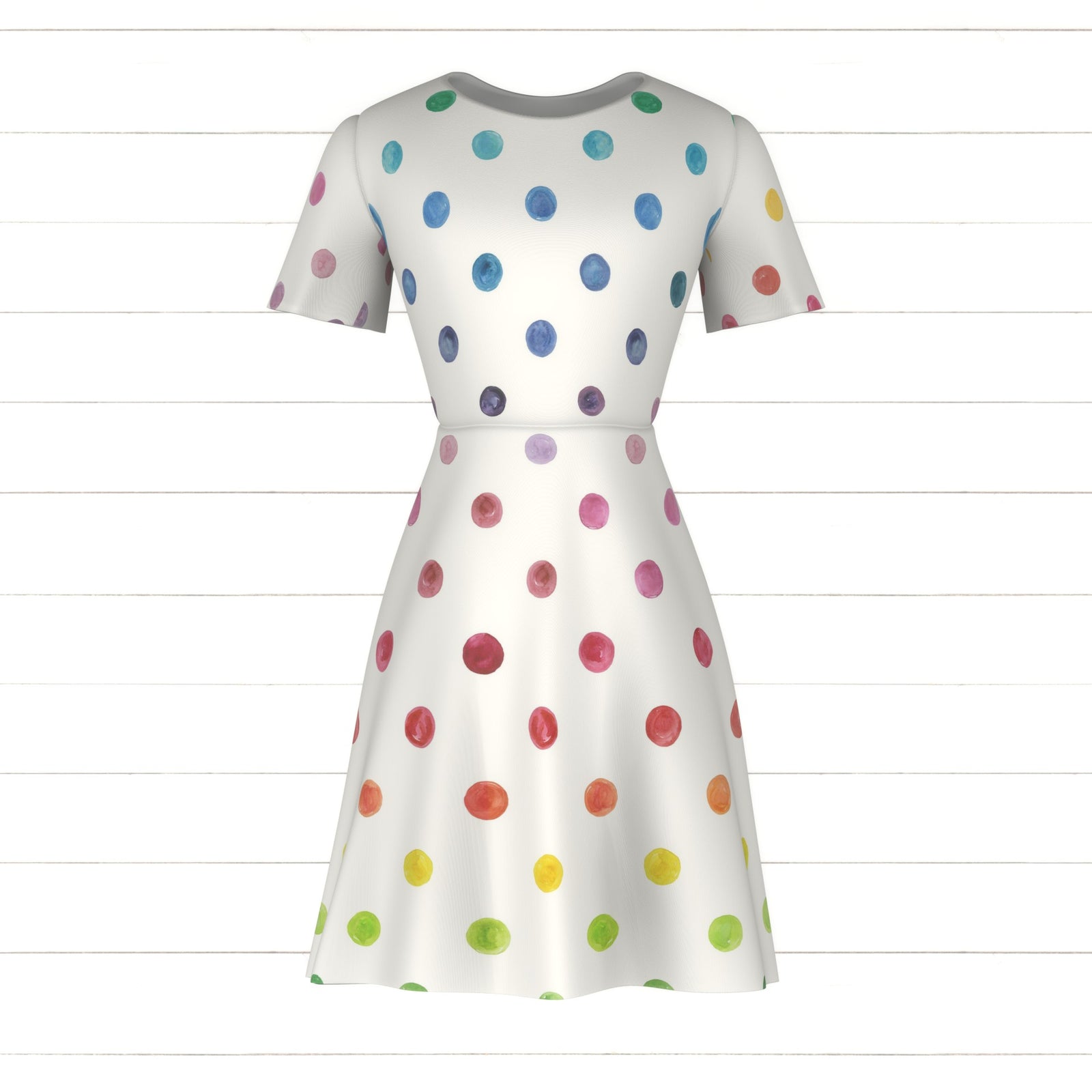 Rainbow watercolor dots