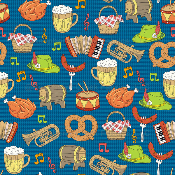 German oktoberfest with Beer & Pretzels & Bavarian music - Raspberry ...