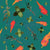 Painted Snapdragons Watercolor Floral on Teal Image