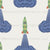 Blast off - Light - (the world above collection) - Green rockets taking off in this space inspired design. Image