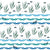 Seals Seaweed Waves on White Image