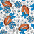 Footballs and Cheer Bows in Blue and Silver Image