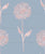 Pink Watercolor Dandelion on pastel blue color background, Alegria Collection Image