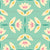Cream Pink Yellow and Mint Teal Green Scandi Geometric Lotus Flowers Image