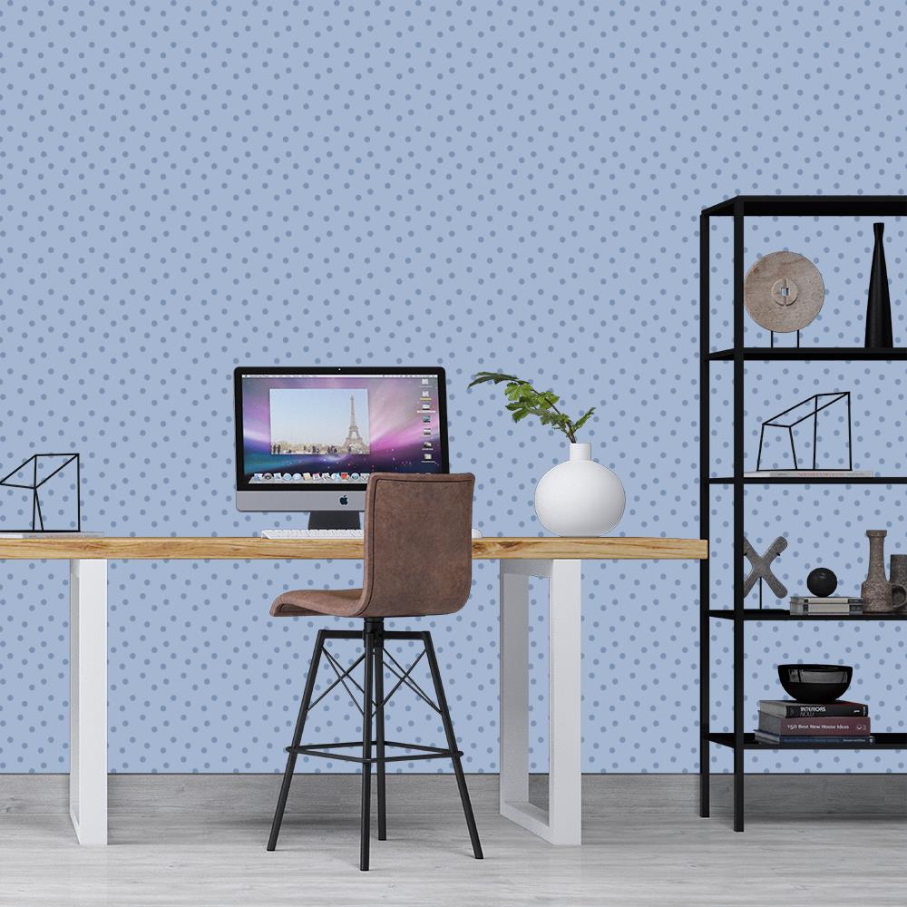 Modern Polka Dots 2 on Light Blue