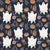 Whimsical Ghosts with Pumpkins & Florals on Deep Navy – Halloween Design - Ghostly Florals Collection Image