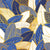Leaf wall // navy royal and pale blue leaves golden lines Image