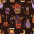 Halloween House Monsters Black Image
