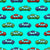 Colorful Toy Pixelated Video Game Cars on Turquoise Image