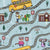 Wildwood school, bus stops, animals, map, school, roads, monkey, alligator, raccoon, koala, kids, tiger, students, kids, boys, girls, blue Image