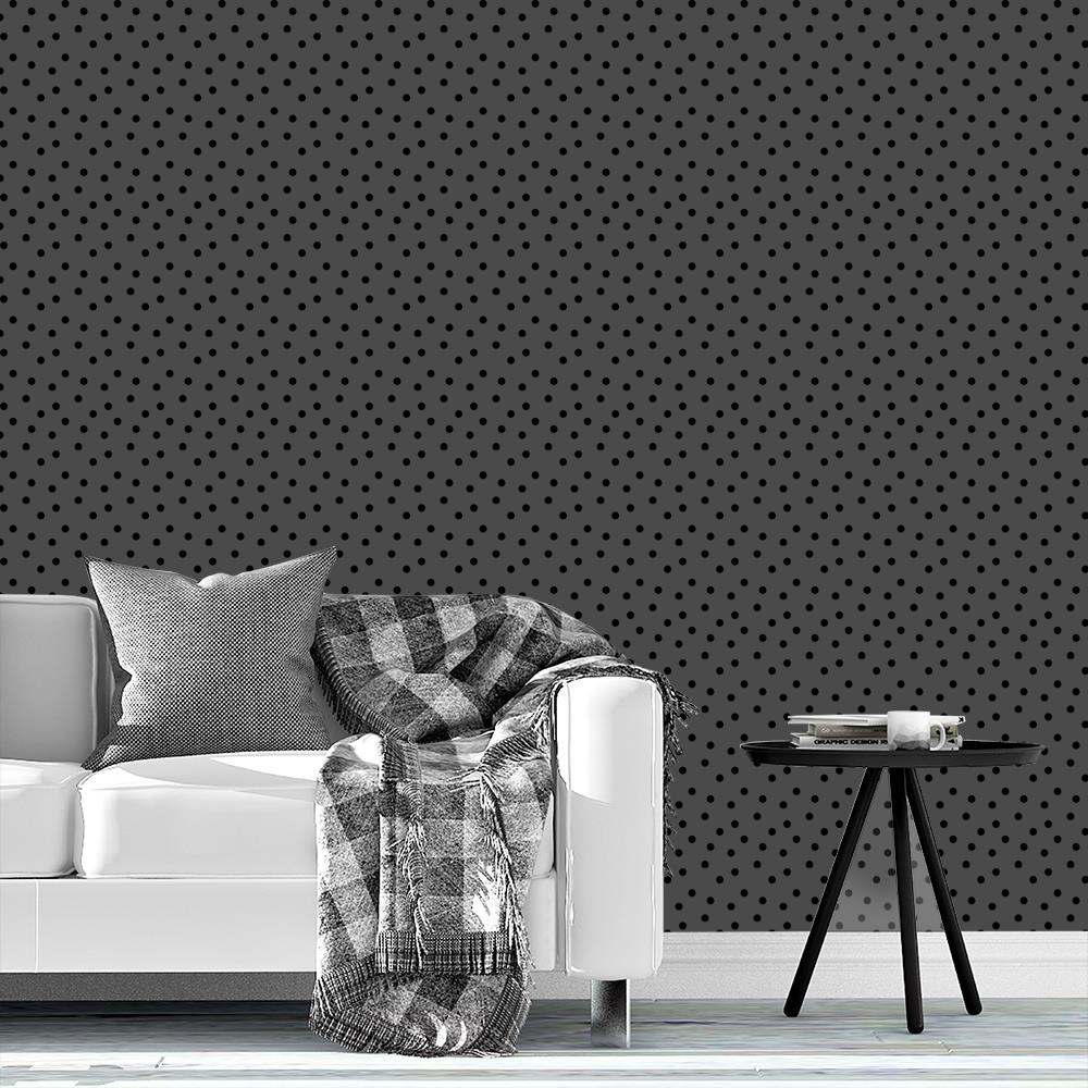 Modern Polka Dots 2 on Dark Gray