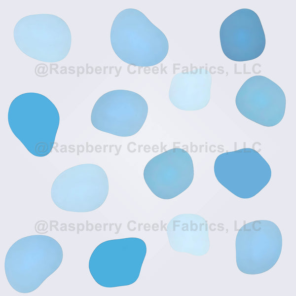 Minimalist Blue Pebble Shapes on White Abstract Pattern - Raspberry ...