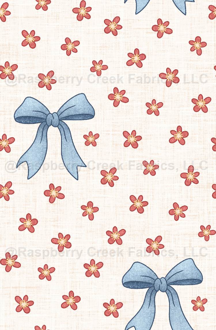 Bow Floral Cream, Harbor Bloom by Krystal Winn Design