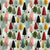 Christmas Forest Modern Green, Pink, Yellow, Iced Blue And Red Color Palette With Dots Image