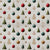 Christmas Ditsy Of Motifs With Green Pine Trees, Gold Stars, Red And Olive Green Ornaments On White For The Holidays Image
