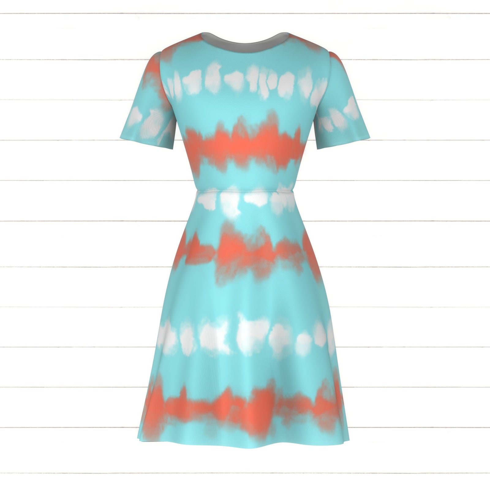 Shibori, watercolor, bright coral, turquoise, white, summer, swimwear, safe swim, beach, stripes, family matching, boys, kids, girls, women, men, bright, clothing