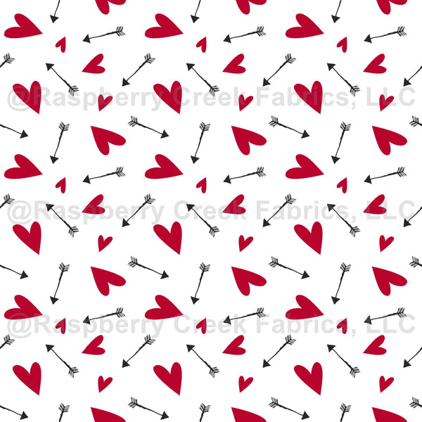 Red, Black, Arrow Hearts - Raspberry Creek Fabrics