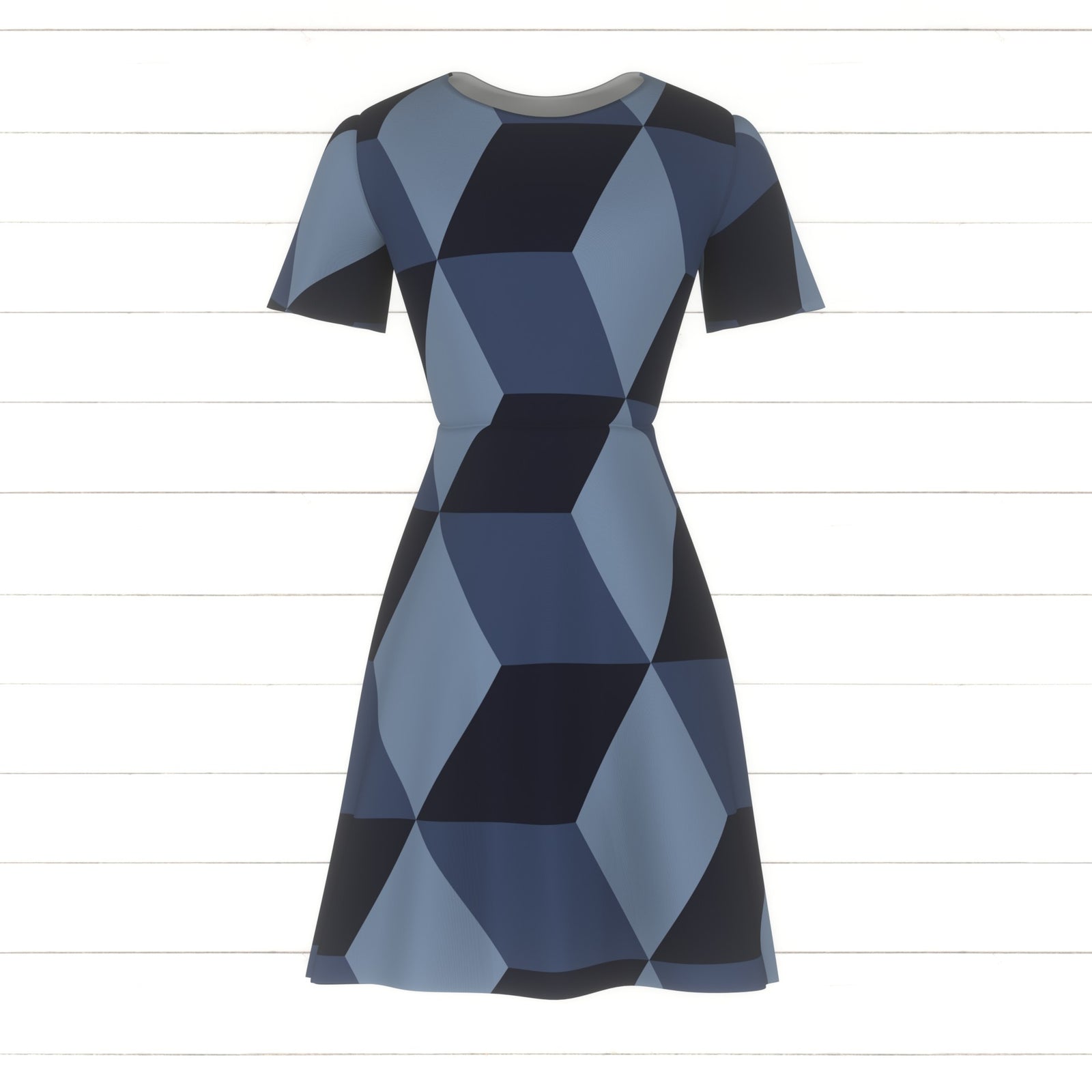 Cube, Chambray Blue, Dark Midnight Blue