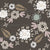 Scandi-Style Folk Blossoms in Deep Onyx, Terracotta, Espresso | Whimsical Homestead Collection by Angela Bock Robertson Designs Image