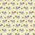 Cute Halloween Skulls with Flowers and Polka Dots on Yellow Image