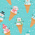 Snowman Ice Cream Cones On Aqua Image