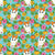 Girly Ghost Tropical Floral Pumpkin Patch in Blue Image