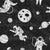 Astronauts in outer space  black and white - cosmonauts exploring galaxies and planets Image