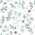 Watercolor Eucalyptus with violets - Botanicals Image