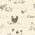 Tossed Chickens Cottagecore Farm Animals in Blush Beige, The 3 Chickens' Farm Collection by The Sewing Sailor Image