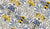 Mediterranean Wildflower & Bee Botanical Pattern Folk Floral Cottagecore Fungi Blue and Yellow Image