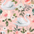 Vintage Spring Swan Floral on Pink Image