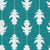 Ikat Oak Leaves Textured White Teal Blue Stripes Botanical Japandi, Ikat Oak Leaves by Dawn K Designs Image