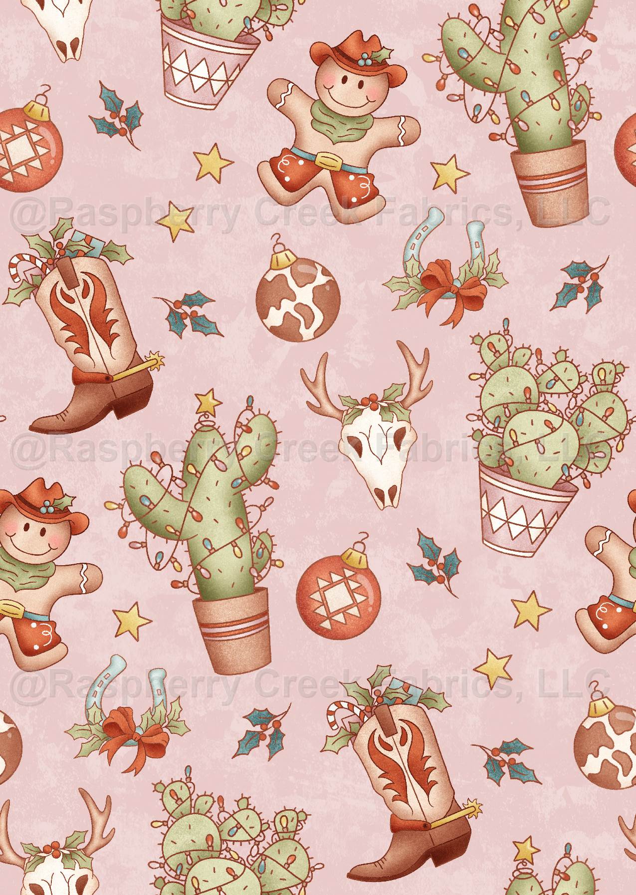 Christmas Y'all Cowboy Pink
