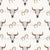 Watercolor Steer Skulls & Horseshoes on Cream Linen – Classic Western Design - Desert Cowboy Image
