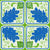 Acanthus leaf and Filigree tiles - Blue and Green on White Image