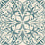Vintage Teal Ornamental Damask on Off White Image