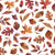 Watercolor Autumn Leaves on White Image