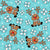 Red Nosed Reindeer and Peppermint Swirl Candies on Aqua Blue Image