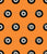 Tire Polkadots in Orange, Coordinate Print for the Retro Racers Collection Primary Colorway Image