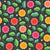 Moms Garden Rainbow Dahlias in Pink Yellow Red Peach Green on Deep Gray Image