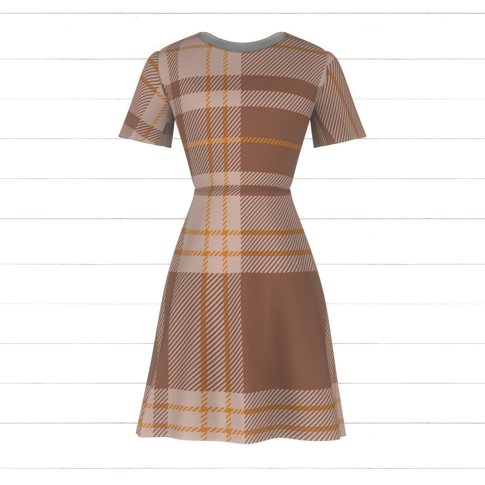 Classic Plaid - Tartan in Mocha Mousse, Warm Beige, Yellow Ochre highlight
