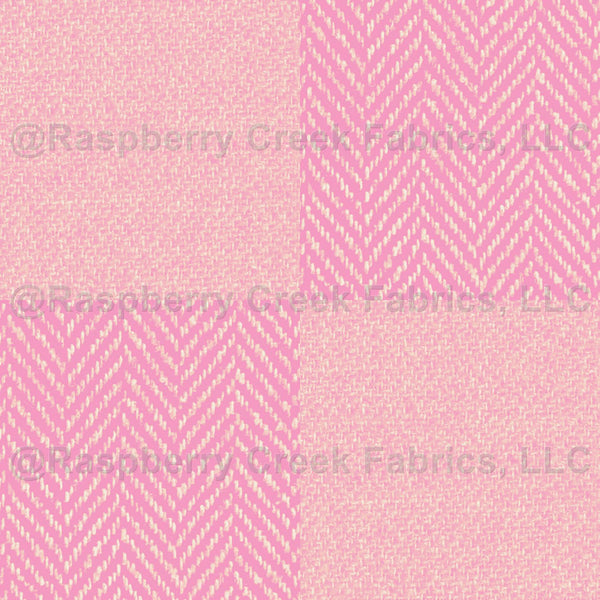 Buffalo Plaid Check Tweed Herringbone Pink - Raspberry Creek Fabrics