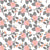 Shabby chic floral fabric, pink roses on white Image