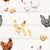 Farm and Meadow Farmhouse Country Chickens on Cream Image