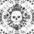 Tie dye shibori skulls pattern. Black and white Image