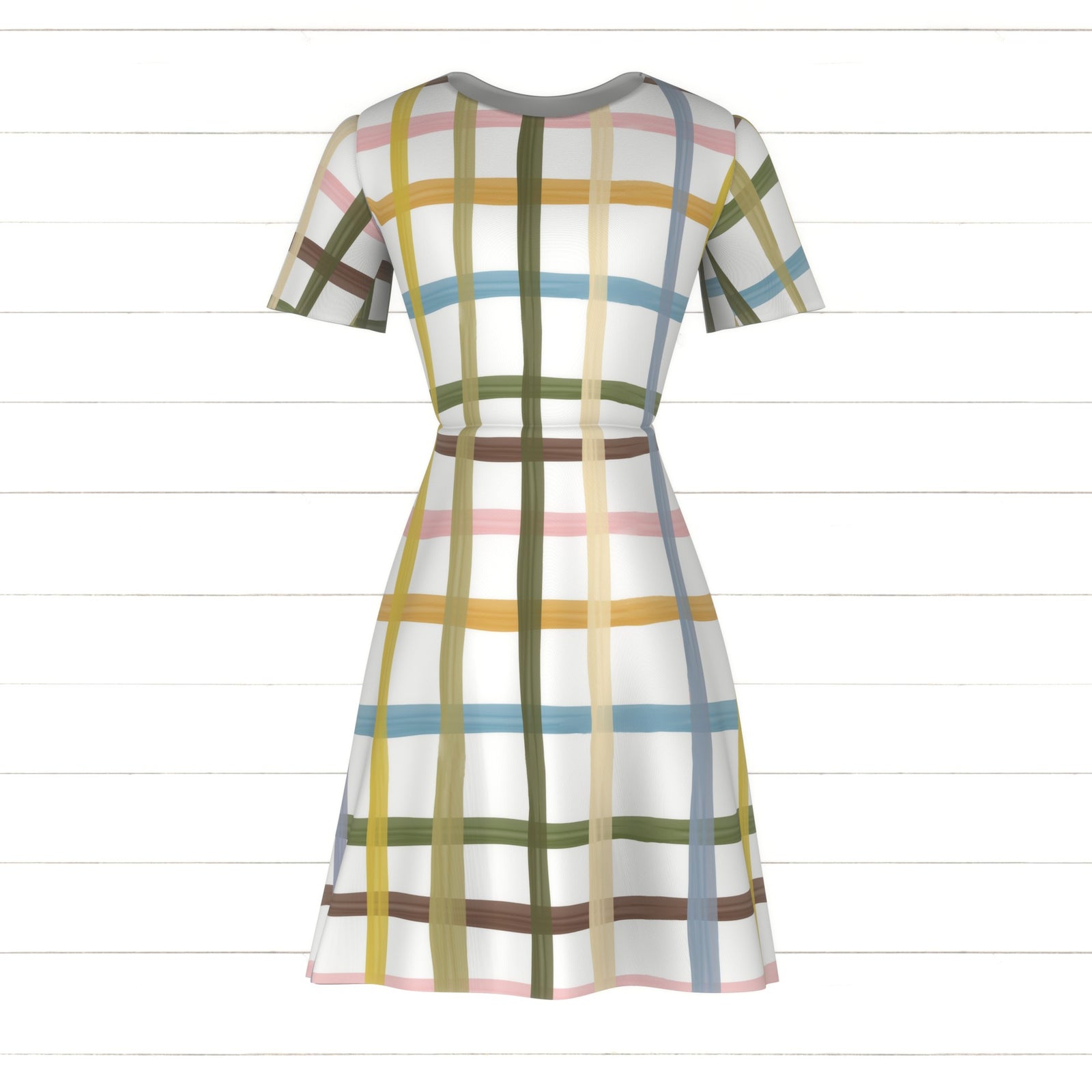 Watercolor Plaid in Green Blue Yellow