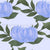 Blue Peony Vine on blue background Image