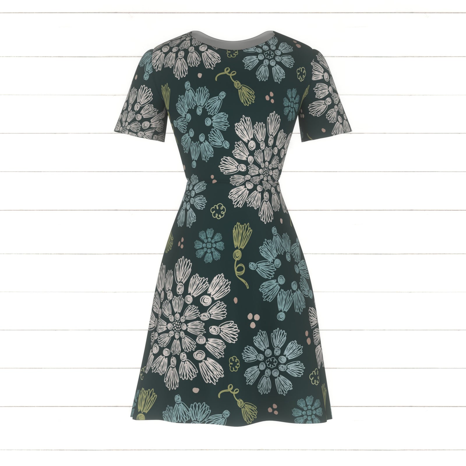 Tassel Flowers Teal Dark