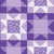 Hand Drawn Floral Quilt Stars Dark Purple, Light Purple and White Version 3 Image