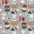 Light gray, blue gray, gray, Crazy for cocoa, cocoa, beige, cream, gender neutral, red, green, holiday, Christmas, mugs, marshmallows, whimsical, animated, illustrative, kids, family, kitchen, home decor, pajamas Image